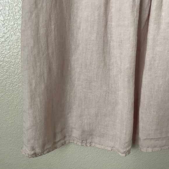 Laura Bianchi Tank Top Womens Large Pink 100% Linen Pintuck Sleeveless Italy - Picture 5 of 11